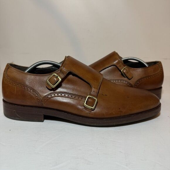 Cole Haan Warner Grand Monk Strap Men's Size 12 M Brown Shoes Cap Toe C24165 - Picture 4 of 9